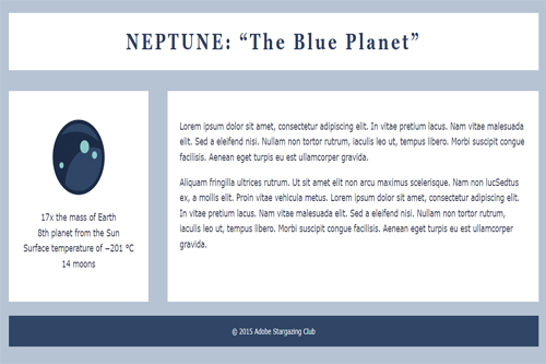 Homepage with Facts about Neptune